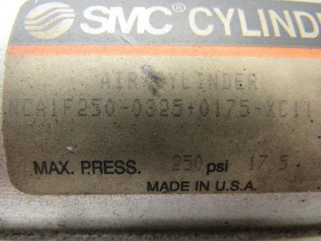SMC NCA1F250-0325+0175-XC11 2-1/2" Bore X 3-1/2+1-3/4" Stroke Pneumatic Cylinder