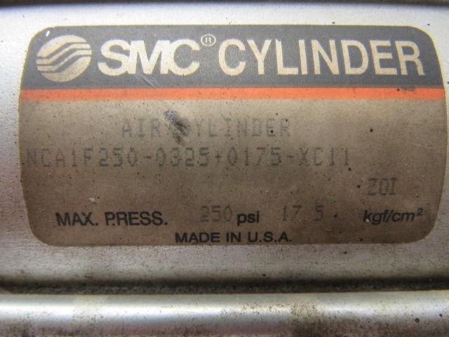 SMC NCA1F250-0325+0175-XC11 2-1/2" Bore X 3-1/2+1-3/4" Stroke Pneumatic Cylinder