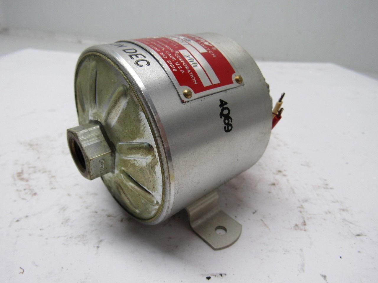 Meletron 420E 20L-2337 Pressure Actuated Switch Proof Press. 200 PSI