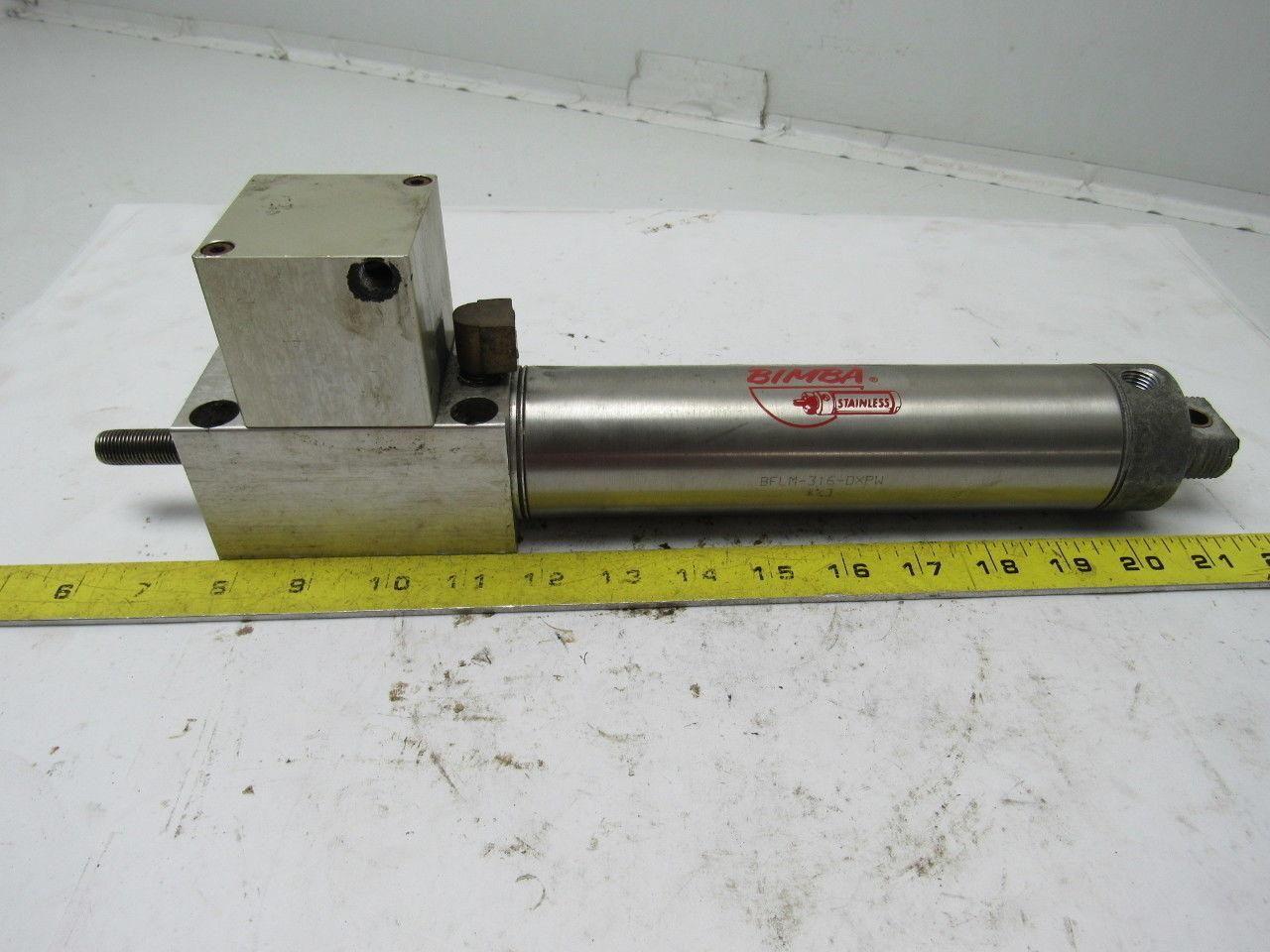 Bimba BFLM-316-DXPW Pneumatic Rod Line Lock Cylinder 2" Bore X 6" Stroke