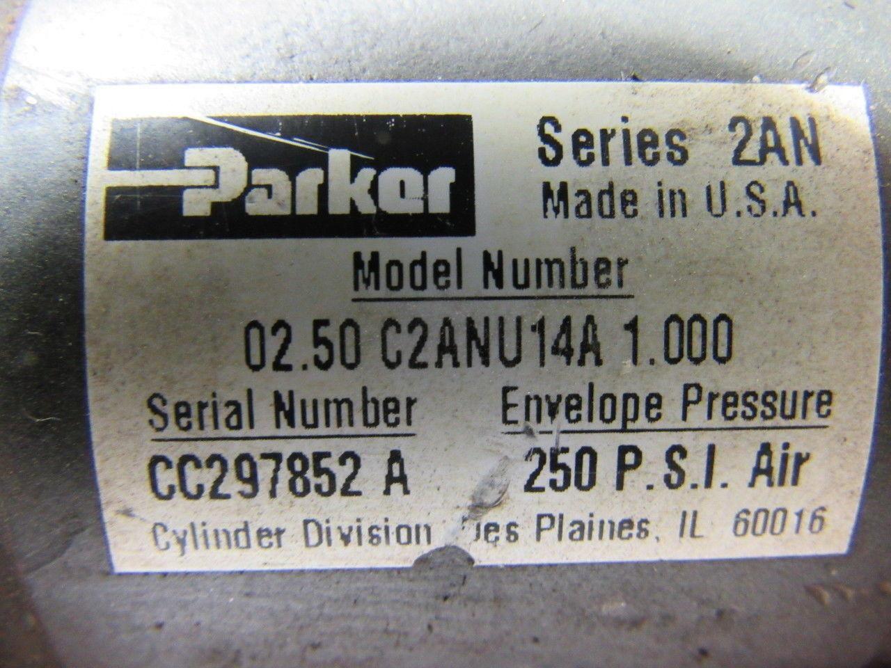 Parker 02.50 C2ANU14A 1.000 Pneumatic Cylinder 2-1/2" Bore X 1" Stroke