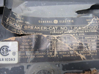 GE General Electric TJK636F000 Molded Case 600A 600V 3 Pole Circuit Breaker