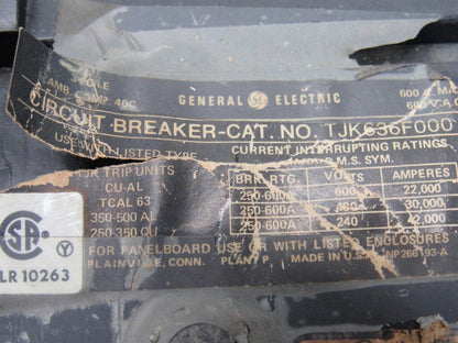 GE General Electric TJK636F000 Molded Case 600A 600V 3 Pole Circuit Breaker
