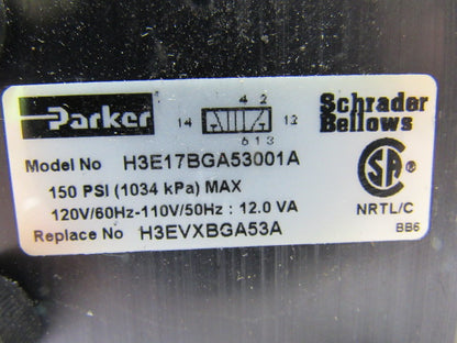 PARKER H3E17BGA53001A 4 Way 5 Position Pneumatic Valve & Pilot ISO5599-2 NOS