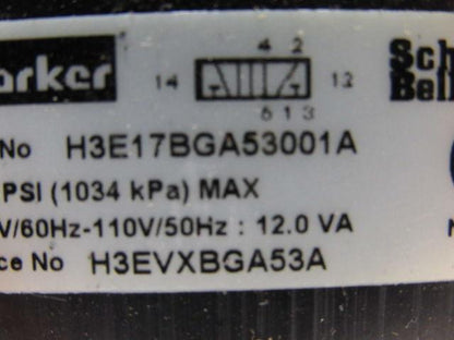 PARKER H3E17BGA53001A 4 Way 5 Position Pneumatic Valve & Pilot ISO5599-2 NOS