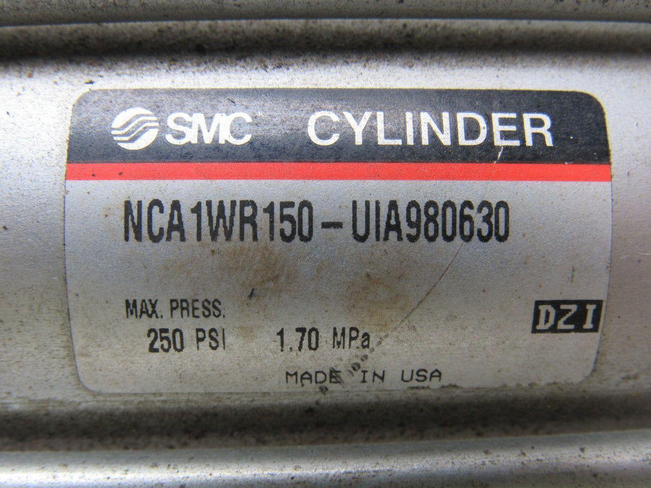 SMC NCA1WR150-UIA980630 Pneumatic Cylinder 1-1/2" Bore X 3" Stroke Double End