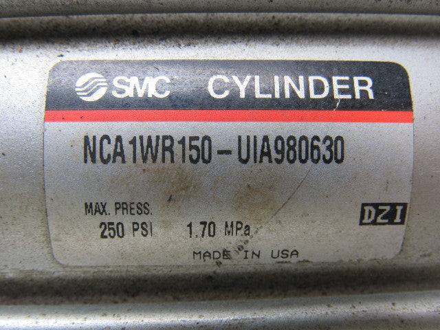 SMC NCA1WR150-UIA980630 Pneumatic Cylinder 1-1/2" Bore X 3" Stroke Double End