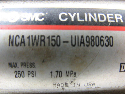 SMC NCA1WR150-UIA980630 Pneumatic Cylinder 1-1/2" Bore X 3" Stroke Double End