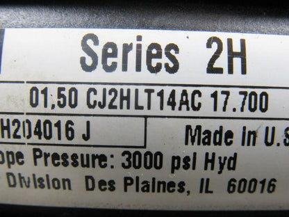 Parker 01.50 CJ2HLTS14AC 17.700 Hydraulic Cylinder 1-1/2" Bore X 13.80" Stroke