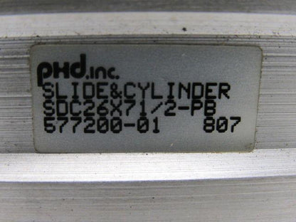 PHD SDC26X7 1/2-PB Pneumatic Slide Linear Actuator 2" Bore X 7-1/2" Stroke