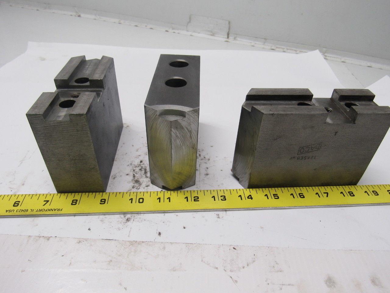 Daco 12KSEH0P Lathe Chuck Top Jaws 5" X 3-1/2" X 1-3/4" Lot Of 3