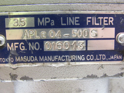 Masuda APLE04-500S Pneumatic Air Line Filter 3.5 Mpa 1/2" NPT Boring Mill Tested