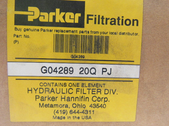 Parker G04289 20Q PJ Pleated Hydraulic Filter Element New In Box 25 Micron