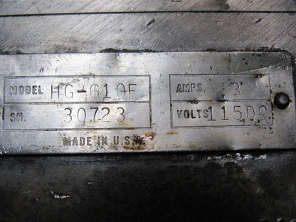 MAGNA-LOCK HG610F Magnetic Machinist Grinding Chuck Tool 110VDC .3A Lot/1