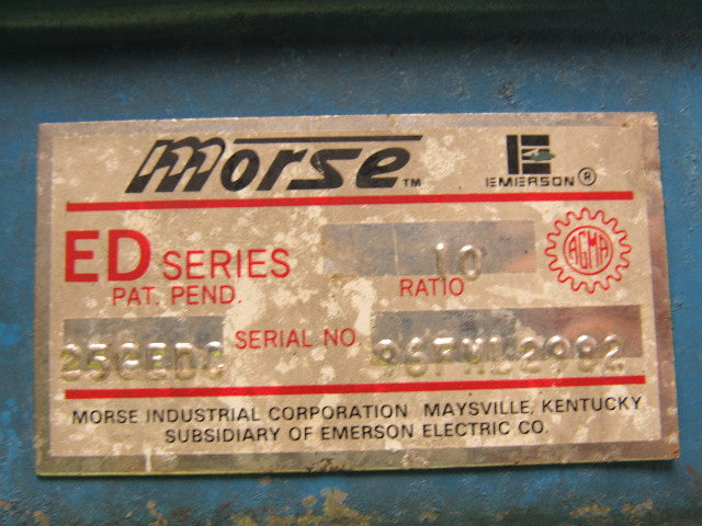 MORSE 25GEDC ED Series Reducer 10:1 7/8" Quill Bore 1-1/4"D x 2-1/2"L Output