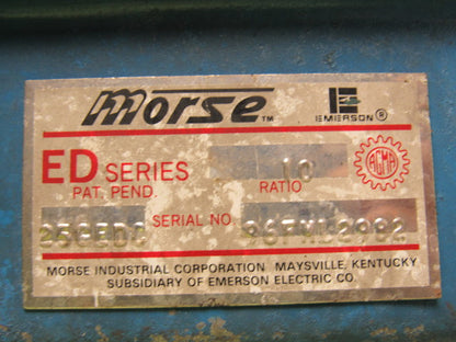 MORSE 25GEDC ED Series Reducer 10:1 7/8" Quill Bore 1-1/4"D x 2-1/2"L Output