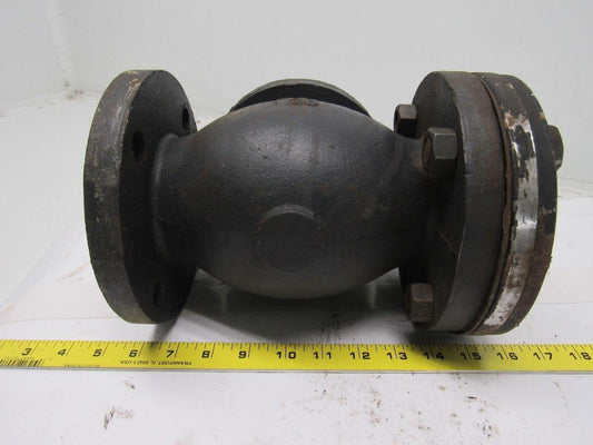 OIC 1124 2-1/2" CI Swing Check Valve 7" Flange Mount Class 125 Bronze Trim Used