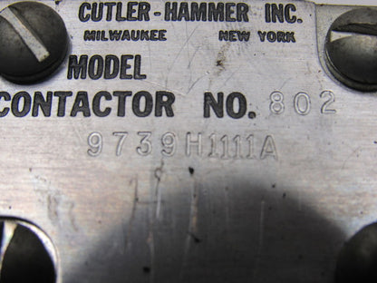 Cutler-Hammer 9739H1111A Size 0 Reversing Contactor Coils Overload