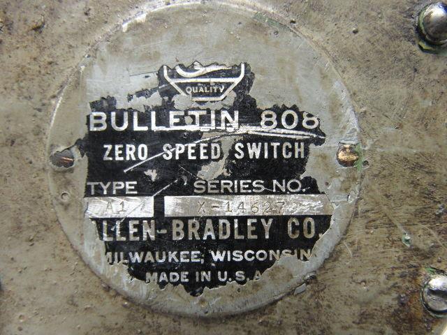 ALLEN BRADLEY 808 Zero Speed Switch Type A1