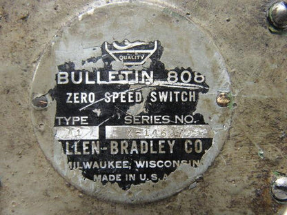 ALLEN BRADLEY 808 Zero Speed Switch Type A1