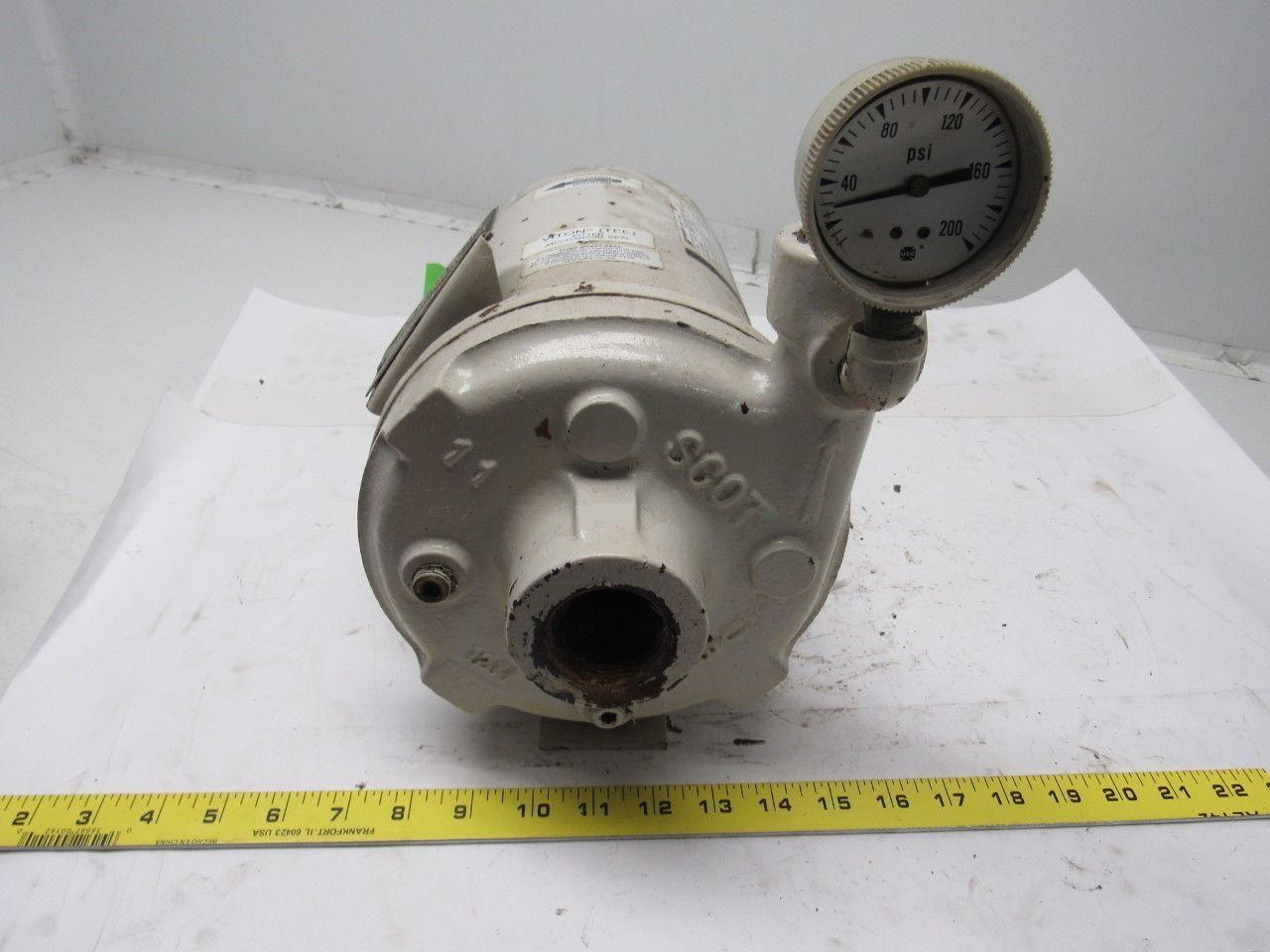 Scot Model 11 Standard 3/4HP 3PH End Suction Centrifugal Pump 1.25" X 1"