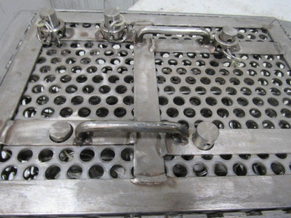 14-1/2" X 11" Stainless Steel Solvent Dip Wash Basket With Compartments & Lid