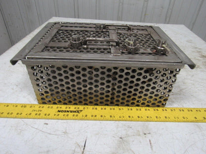 14-1/2" X 11" Stainless Steel Solvent Dip Wash Basket With Compartments & Lid