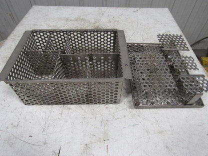14-1/2" X 11" Stainless Steel Solvent Dip Wash Basket With Compartments & Lid