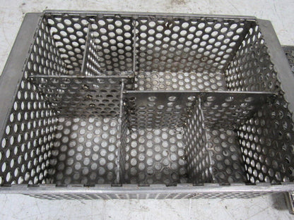 14-1/2" X 11" Stainless Steel Solvent Dip Wash Basket With Compartments & Lid