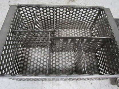14-1/2" X 11" Stainless Steel Solvent Dip Wash Basket With Compartments & Lid