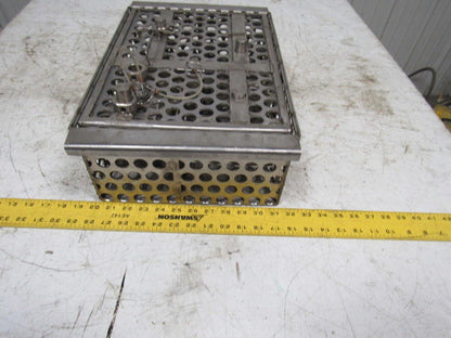 14-1/2" X 11" Stainless Steel Solvent Dip Wash Basket With Compartments & Lid