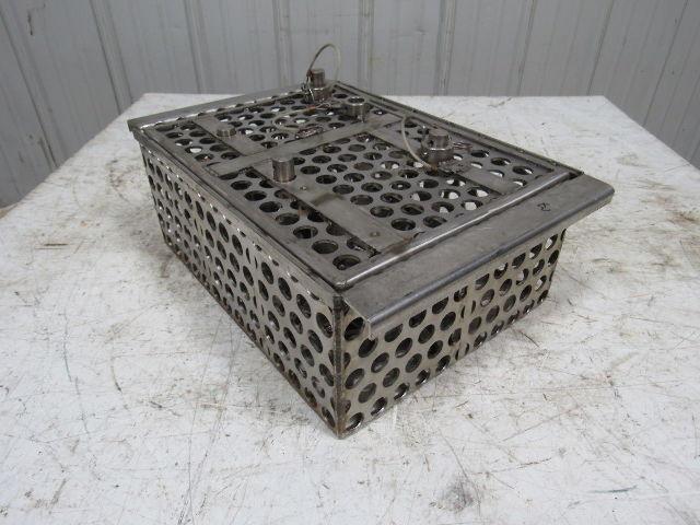 14-1/2" X 11" Stainless Steel Solvent Dip Wash Basket With Compartments & Lid