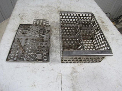14-1/2" X 11" Stainless Steel Solvent Dip Wash Basket With Compartments & Lid