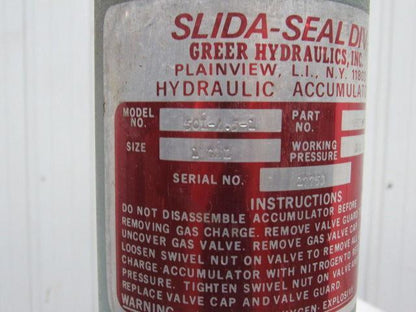 Greer Hydraulics 1193-1200 50L-4.5-1 Hydraulic Accumulator 1 Gallon WP 500 psi