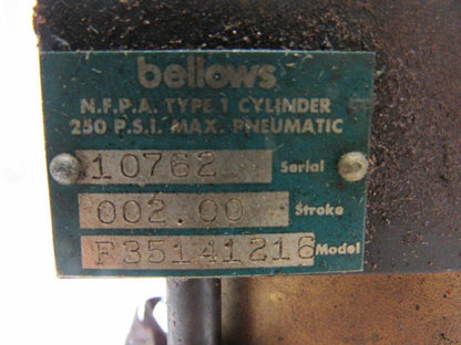 Bellows F35141216 Pneumatic Cylinder 4" Bore X 2" Stroke