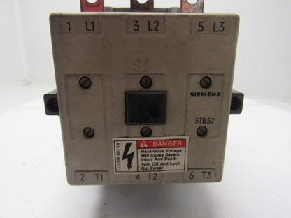 Siemens 3TB5217-0A Motor Contactor Starter 135A 600V 3PH 3-Pole 120V Coil Size 4