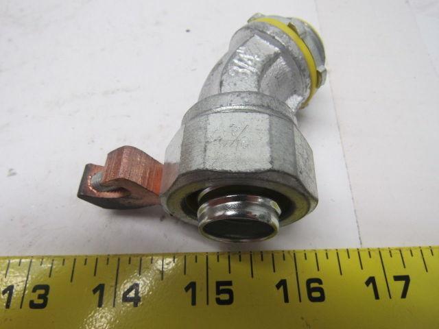Crouse Hinds Co LTB7545GC 3/4"  45° Connector Ground Lug Insulated Lot of 10