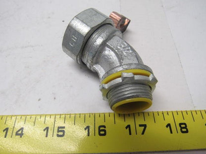 Crouse Hinds Co LTB7545GC 3/4"  45° Connector Ground Lug Insulated Lot of 10