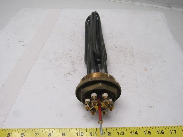 Brass 2-1/2" NPT Threaded Screw Plug Liquid Immersion Heater 240/400V 9000W