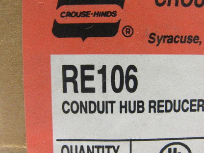 Crouse Hinds Co RE106 Conduit Hub Reducers 4 x 2" Lot of 2