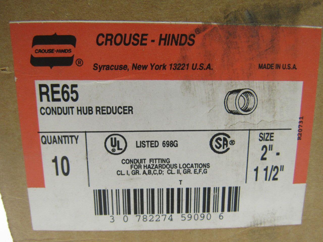Crouse Hinds Co RE65 Conduit Hub Reducers 2" x 1-1/2" Lot of 11