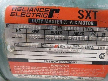 Dodge Reliance 56WM16A Gearmotor 50:1 Reducer 3/4Hp 230/460V 3PH 56C Dual Output