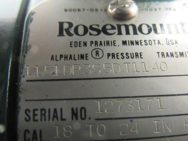 Rosemount 1151DP3S5DT1140 Alphaline Pressure Transmitter 18 to 24 IN H20 Range