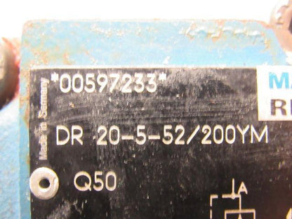 Mannesmann Rexroth DR 20-5-52/200YM Hydraulic Pressure Reducing Valve 200 Bar