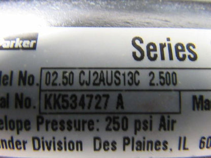 Parker CJ2AUS13C Series 2A 2-1/2" Stroke 5/8" Rod Air Cylinder Button Head Rod