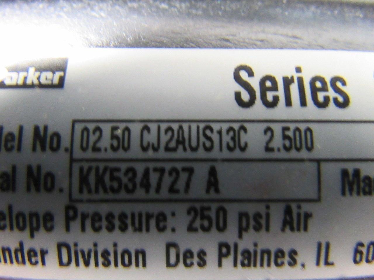 Parker CJ2AUS13C Series 2A 2-1/2" Stroke 5/8" Rod Air Cylinder Button Head Rod