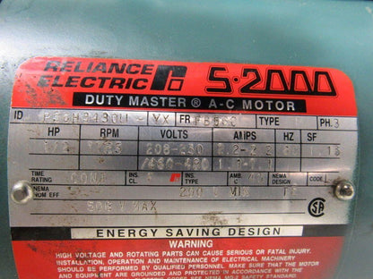 Reliance P56H3430U-YX 1/2 Hp. 1725 RPM 60 Hz. 5/8" Shaft Motor 208/230V W/Brake
