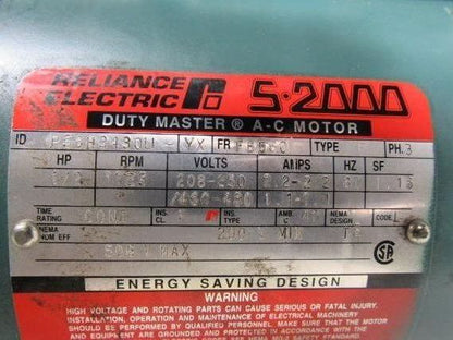 Reliance P56H3430U-YX 1/2 Hp. 1725 RPM 60 Hz. 5/8" Shaft Motor 208/230V W/Brake