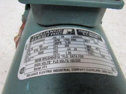 Reliance 01KA505604 Power Matched 180V DC Motor 1750RPM 1 Hp. 5/8" Shaft