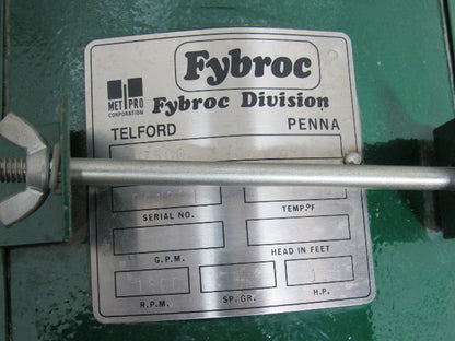 Fybroc 1.5x3x6 7500 Corrosive Liquid  Cantilever Pump 60GPM W/ Siemens 1.5HP